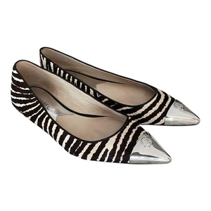 Michael Kors Paxton Flat Pointed Toe Pony/Calf Hair Zebra Print Retail $120 - Picture 1 of 6