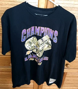 Camiseta Mitchell & Ness Los Angeles LA Lakers Para Hombres XL Negra Campeones Anillos - Imagen 1 de 6