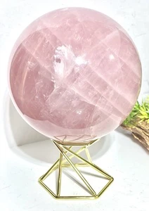 Impresionante bola globo cristal cuarzo rosa grande 95 mm esfera de 2,5 lb - Imagen 1 de 6