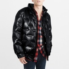 Winter Packable Ultralight Mens Down Shiny Alternative Puffer Jacket Bubble Coat