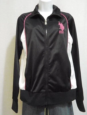 U S Polo ASSN Juniors Manga Larga Activa Cremallera Abajo Camisa Negro/Blanco/Rosa Talla XL Foto 1 de 4