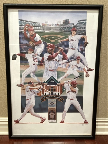 Arlington Opening Day Texas Rangers Baseball Poster Signed Number 3/1994 Cover