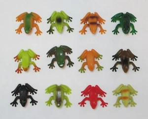 12 Plastic Small Toy Frog Figure Amphibian Birthday Party Goody Bag Pinata Favor - Picture 1 of 3