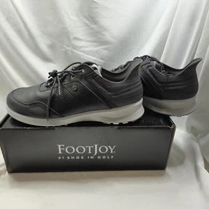 FootJoy Stratos Mens Leather Golf Shoes 50078 Black Size 9.5 Medium NEW in Box` - Picture 1 of 3