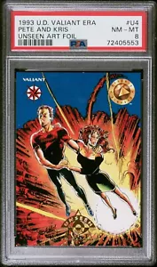 1993 Upper Deck Valiant Era Unseen Art Foil "Pete & Kris" U4 PSA8 Top POP - Picture 1 of 2