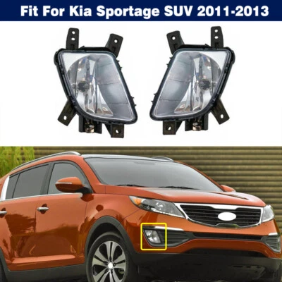 1 par de luces antiniebla transparentes para parachoques delantero para Kia Sportage SUV 2011-2013 Foto 1 de 4