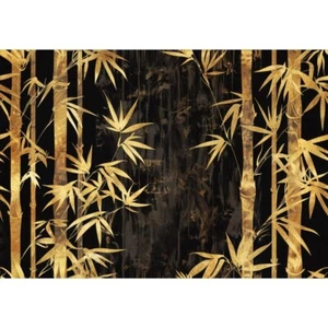 Fototapete-VLIES-GOLD BAMBUS-(C15143)-Tapete-Nach-Maß-Baum Gras Wald Natur XL - Bild 1 von 6