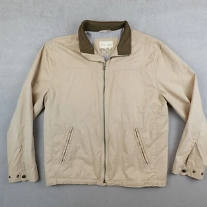 Territory Ahead Jacket Bomber Lined Zip Up Mens Medium Pockets Beige - Picture 1 of 10