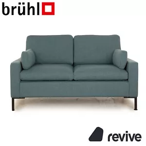 Brühl Alba Fabric Two Seater Blue Petrol Sofa Couch - Picture 1 of 8