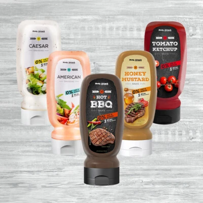 Body Attack Saucen und Dressing 320ml Flasche 14,34 €/l kalorienarm für Veganer