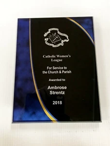 Acrylic Award Trophy Plaque Sport School Employee Custom Engraved 202x151mm - Picture 1 of 4