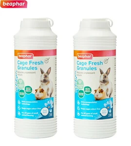 2 PACK BEAPHAR CAGE FRESH GRANULES SMALL ANIMAL ODOUR NEUTRALISER POWDER 600G - Picture 1 of 3