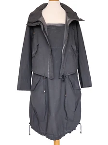 New Kekoo Design Cotton Grey Jacket + Dress set Cotton Viscose Lagenlook Size:1 - Picture 1 of 10