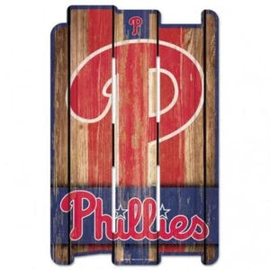 Philadelphia Phillies Wood Fence Sign 11"x17" [NEW] MLB Wall Man Cave Fan Wall - Picture 1 of 1