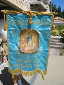 Antik Vintage 1965 Katholisch Hispanisch Parade Festival Marsch Banner Christlich - Bild 1 von 6