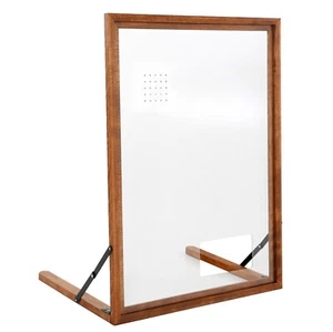 Arbeitsplatte Schreibtischteiler Holz Acryl Plexiglas Trennrahmen Dunkelholz A1 - Bild 1 von 6