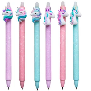 SET 6 X Radierbarer Stift mit einem Radiergummi für Kinder COLORINO EINHORN - Bild 1 von 4