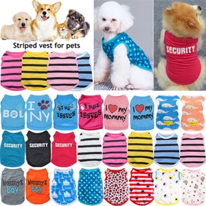 Cute Pet Cat Small Dog T Shirts Clothes for Puppy Chihuahua Summer Cotton Vest, - Picture 1 of 29