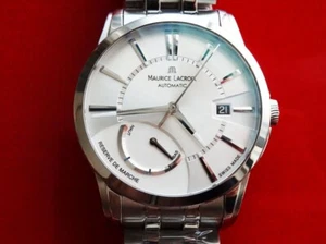 MEN MAURICE LACROIX PONTOS POWER RESERVE PT 6168 DATE VERY CLEAN MINT - Picture 1 of 12