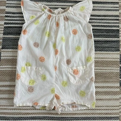 H&M Bebé Niña Algodón Soleado Mameluco Pantalones Cortos Verano Gorra Manga Crema Talla 18M Foto 1 de 4