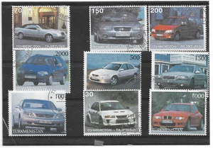 Lot de timbres du monde sur le thème des voitures automobiles - Photo 1/1