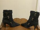 A J Valenci Built For Comfort Low Boots For Women Size 9 M Black Suede