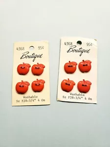 Bottoni a forma di Apple BOUTIQUE Vintage #4368 Plastica 3/4" 8 Totale Nuovi Vecchio Stock - Foto 1 di 4