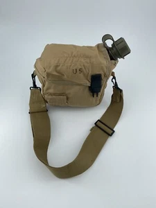 New 2 QT Collapsible Water Canteen + Desert Tan Cover Pouch & Sling US Army - Picture 1 of 16
