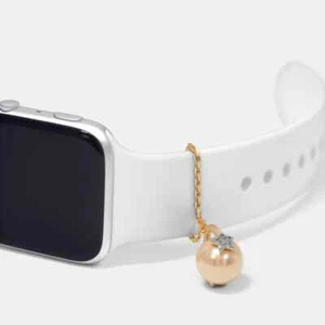 Diamond & Golden Pearl Watch Charm In 18K Yellow Gold 0.598g with Diamonds 0.8Ct - Picture 1 of 10