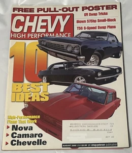 Chevy High Performance Magazine Nova Camaro Chevelle August 2000 10 BEST IDEAS - Imagen 1 de 1