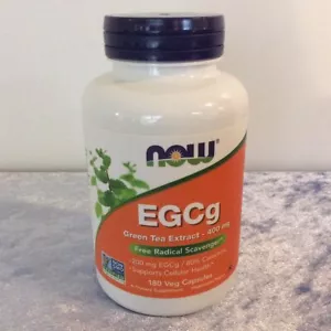 NOW Foods EGCg Epigallocatechin Gallate 180 Capsules - Green Tea Extract 400 mg - Picture 1 of 4
