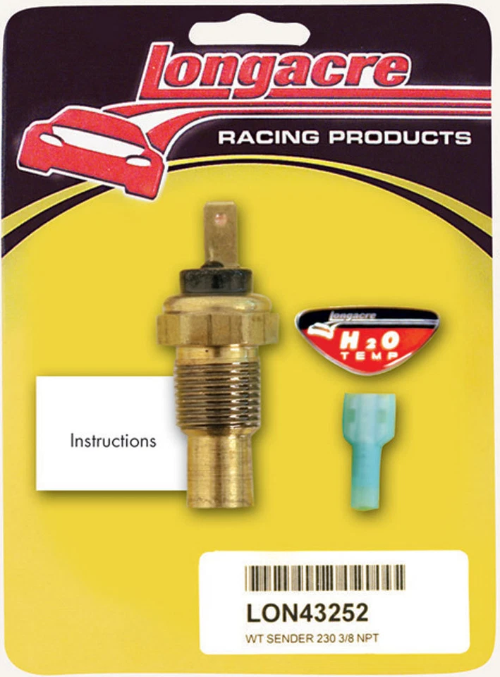 Water Temp Sender 3/8in. NPT 230 Deg LONGACRE 52-43252 - Image 1 of 1