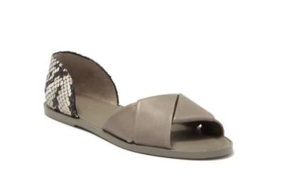 Sandalia Vince Gris Idara Cuero D'orsay Estampado Serpiente Punta Plana Abierta Girada 8 38 Foto 1 de 4