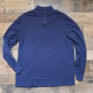 Crown & Ivy Sunwashed Mens Large Blue 1/4 Zip Lightweight Cotton Pullover - Picture 1 of 6