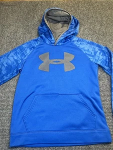 Under Armour Hoodie Boys Youth Large Blue Pullover Sweatshirt - Picture 1 of 6