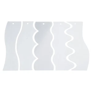 5Pcs Clear Acrylic Quilting Rulers Double Side Wavy Quilting Rulers Templates - Picture 1 of 8