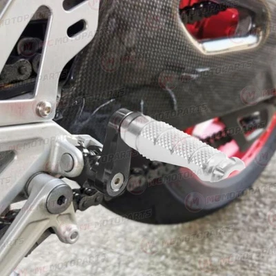 SILVER MCCP 40mm Extension Front Footpegs For Ducati Sport 750 All Year - Image 1 of 4