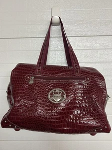 Kathy Van Zeeland Red Croco PVC Weekender Carry On Luggage Duffle Bag. - Bild 1 von 21