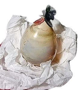 Vintage Rene Burri Mundgeblasen Blown Glass Chicken Hen Feather Hat Cap Ornament - Picture 1 of 17