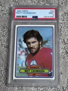 Tarjeta de fútbol americano 1980 Topps PSA 9 New England Patriots Matt Cavanaugh - Imagen 1 de 1