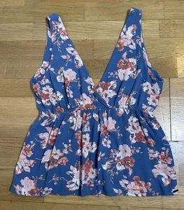 Volcom Women’s Small 4/6 Blue Floral Boho Top, Super Cute, Good Condition. - Picture 1 of 12