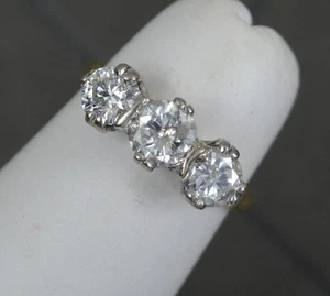 Antiker natürlicher Trilogiering 1,25ct Diamant 18kt Gold - Bild 1 von 10