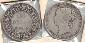 Eine schön aussehende Neufundland 1900 zirkulierte Silber Half Dollar (50 ¢) Münze - Bild 1 von 1