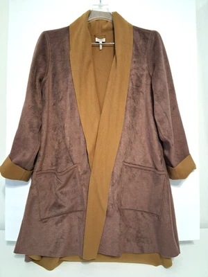 LOGO Reversible Polar Fleece Coat Jacket Wrap Dusty Rose Gold Size Medium EUC - Image 1 of 4