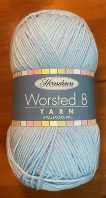 New Herrschners Worsted 8 Yarn Color Light Blue 489 Yards 8 Oz 100% Acrylic - Image 1 of 3