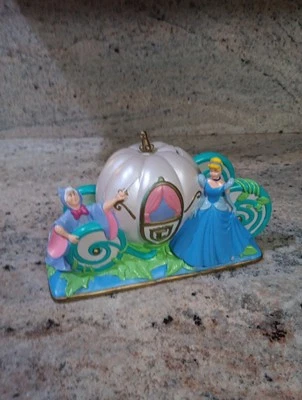 Disney Park Cinderella Pumpkin Carriage & Fairy Godmother Piggy Bank 5.5” X 9”  - Image 1 of 4