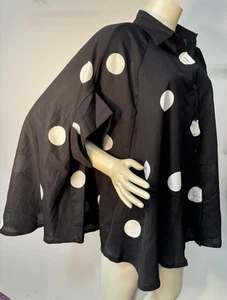 Ellazhu Shirt Poncho Style Dot One Size Art to Wear Bluse Bin-R - Bild 1 von 4