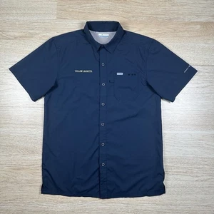 Columbia PFG Shirt Mens Small S Navy Blue Fishing Vented Short Sleeve - Picture 1 of 9