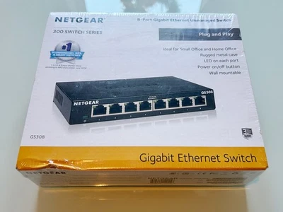 NETGEAR [GS308300UKS] 8 Ports Gigabit Ethernet Unmanaged Switch / Hub. BRAND NEW - Image 1 of 2