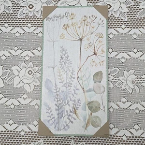 Neutral Pastel 9.5 x 18.5" Boxtop Wall Sign Cottage Floral Art Hanging Decor  - Picture 1 of 10